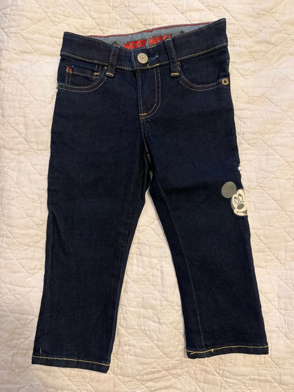 GAP Navy Blue Kids Denim Pants with Mickey Accent